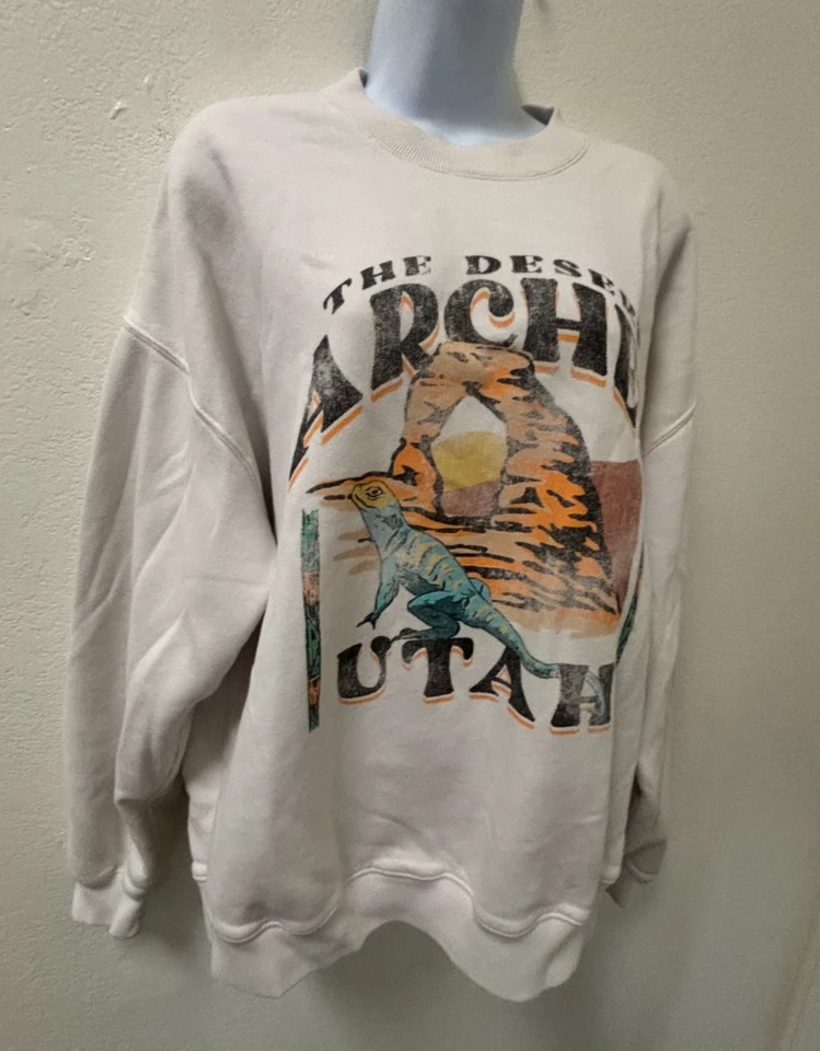 Sudadera Abercrombie & Fitch Arcos Medianos Parque Nacional Cuello Redondo Utah Suelta Foto 3 de 4