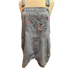 Mickey Unlimited Vintage Denim Overall Embroidered Flowers Minnie 22w/24w