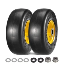 MaxAuto 9x3.50-4 Flat Free Lawnmower Tire on Wheel Replacement for King