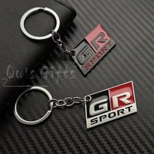Toyota GR Sport Keychain Metal Silver & Matte Black Car Key Ring Key Fob