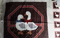 Granny's Trunk Pillow Fabric Panels & Brown Calico Backing Fabric Makes 9 Granny's Trunk Pillow Fabric Panels & Brown Calico Backing Fabric Makes 9