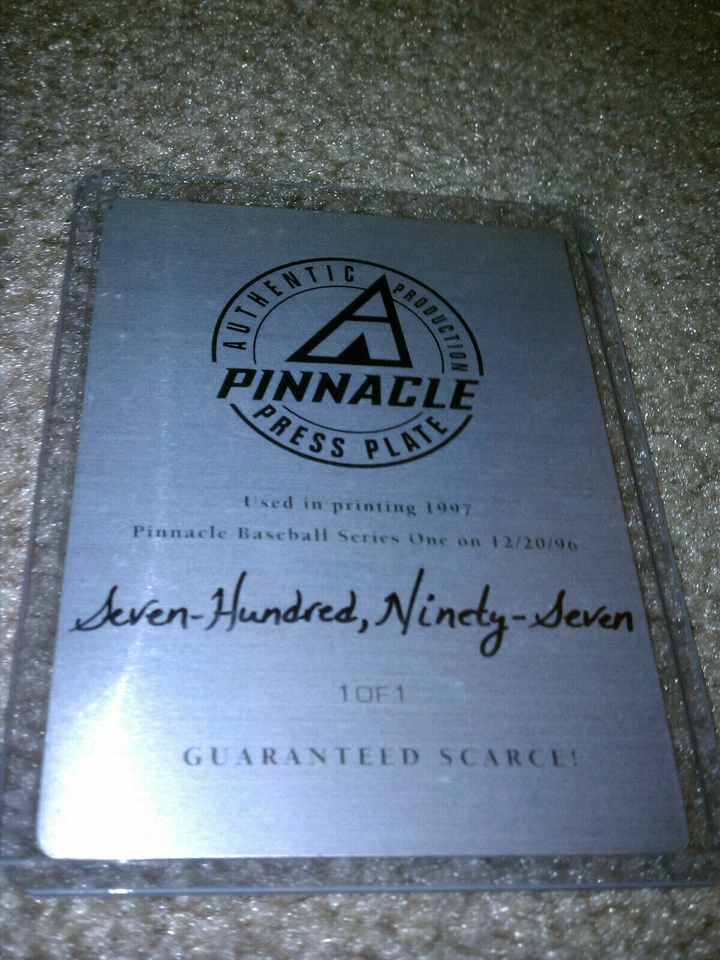 ULTRA RARE 1/1 1997 Marty Cordova PRODUCTION PRESS PLATE - FIRST PRINTING PLATES - Image 2 of 2