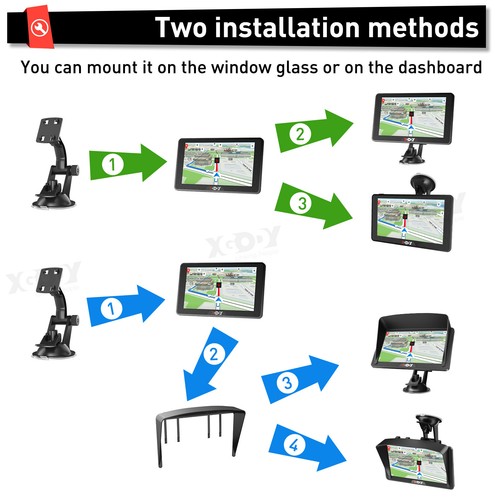 XGODY 7'' Car Auto LCD Navigation Truck GPS Navigator Sat Nav Lifetime Map MP3 - Picture 11 of 13