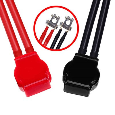 Pair Battery Terminal Top Post Kit With Cover Copper Heat Shrink Tube Set