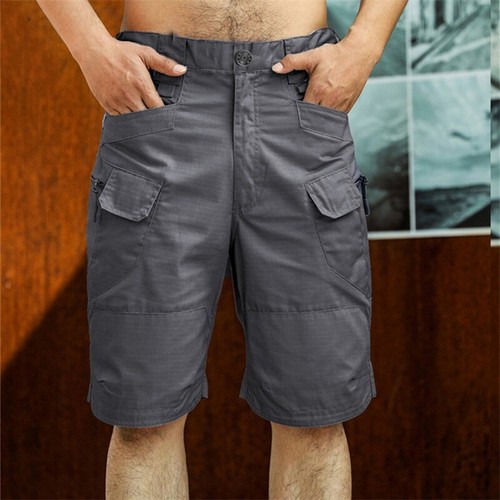 Men Tactical Cargo Shorts Cropped Pants Multi Pockets Zipper Half Trousers Slim - Picture 17 of 17