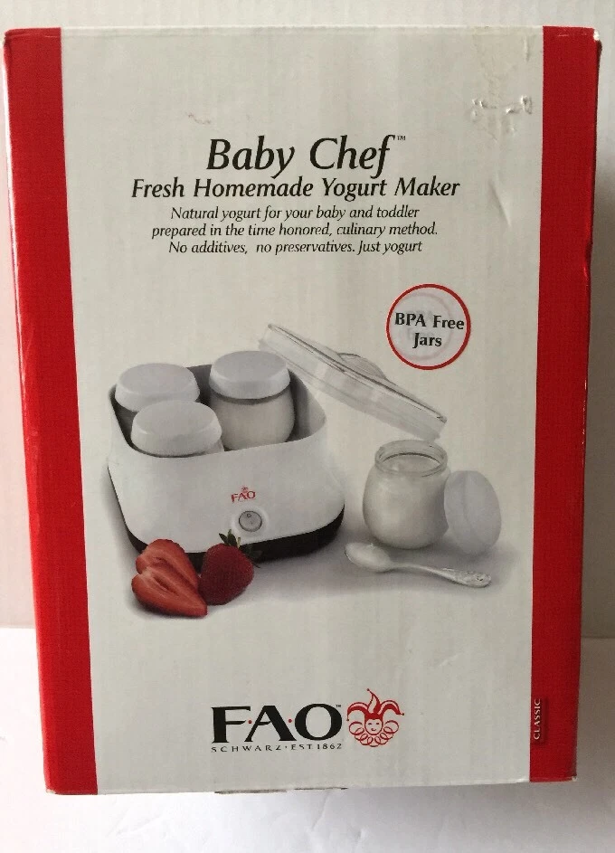 FAO Baby Chef Fresh Homemade Yogurt Maker BPA Free Jars Baby Food