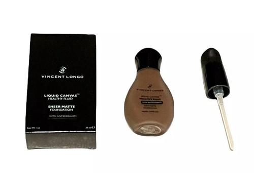 New Vincent Longo Liquid Canvas Healthy Fluid Sheer Matte Foundation #12 "Topaz" - Picture 2 of 5