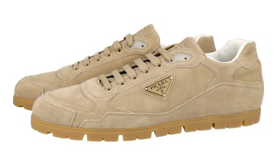 PRADA Wildleder Downtown Trail Sneaker - 2EG459 - Beige Ecru - NEU