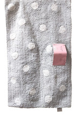 KATE SPADE 100% COTTON GRAY WHITE POLKA DOT BATH RUG CARPET,FLOOR MAT-21" X 34"