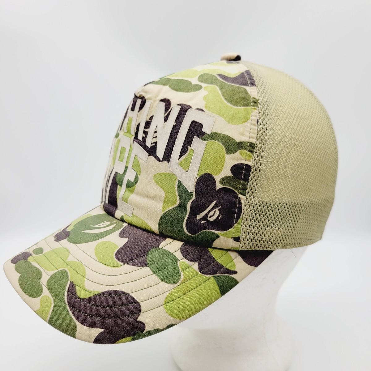 BAPE ABC Camo Green NYC Logo Trucker Mesh Hat Cap NIGO A