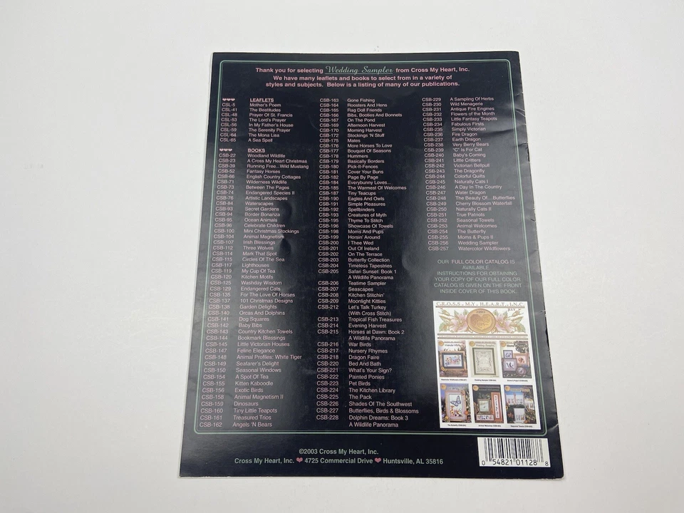 Cross My Heart Wedding Sampler Counted Cross Stitch Pattern - Image 3 of 3