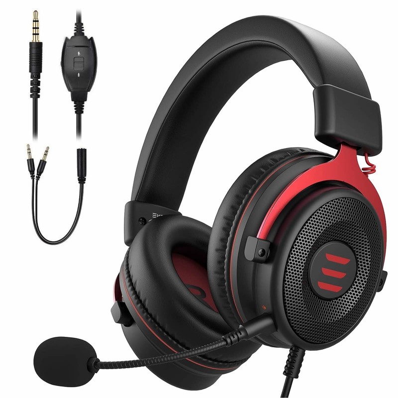 EKSA 3D Gaming Headset Headphones With Microphone For PC Laptop PS4 PS5 Xbox