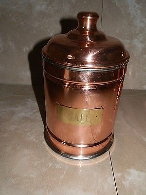 Dose Kupferbehälter mit Innenseite Edelstahl für Lebensmittel 1 kg SALZ