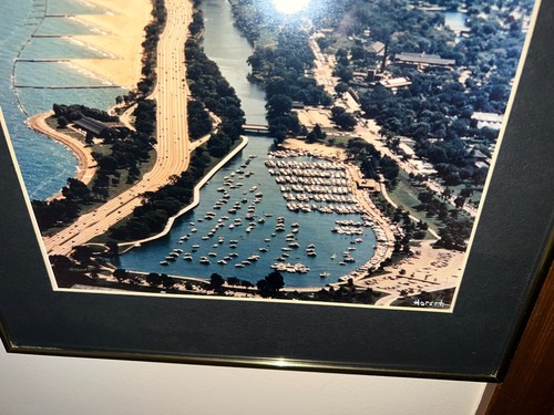 Framed Bob Horsch Gallery Chicago Skyline Photograph Aerial View Diversey Harbor - Picture 5 of 11