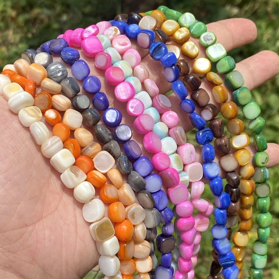 Natural Colourful Irregular Shell Loose Spacer Beads For Jewelry Making DIY 15'' - Image 3 of 4