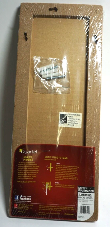 Quartet 5.5" x 14" Cork Wrapped Bulletin Board Frameless Wall Mount New Sealed - Image 3 of 4