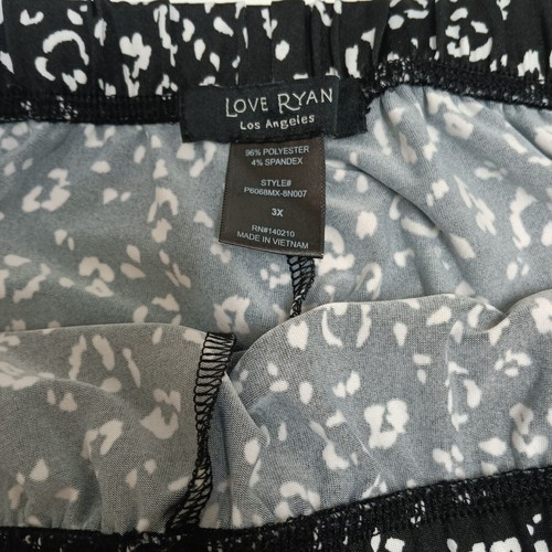Love Ryan Palazzo Pants Wide Leg Stretch Boho Flowy Comfy Pull On Black 3x - Picture 11 of 11