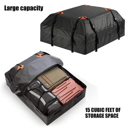 Car Roof Top Cargo Bag Storage Luggage Carrier Travel Waterproof Car Travel Bag - Picture 2 of 9