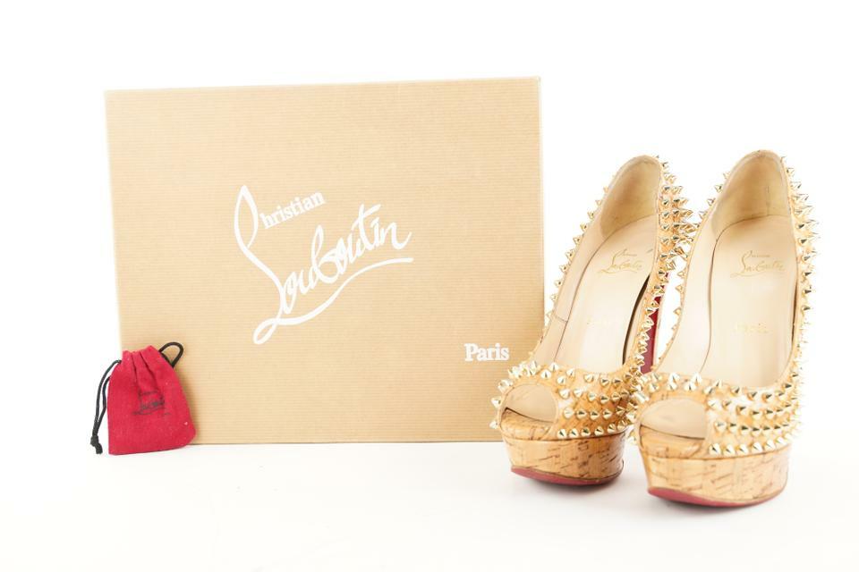 Christian Louboutin Cork Lady Peep 150 Lucido Platform Open Toe