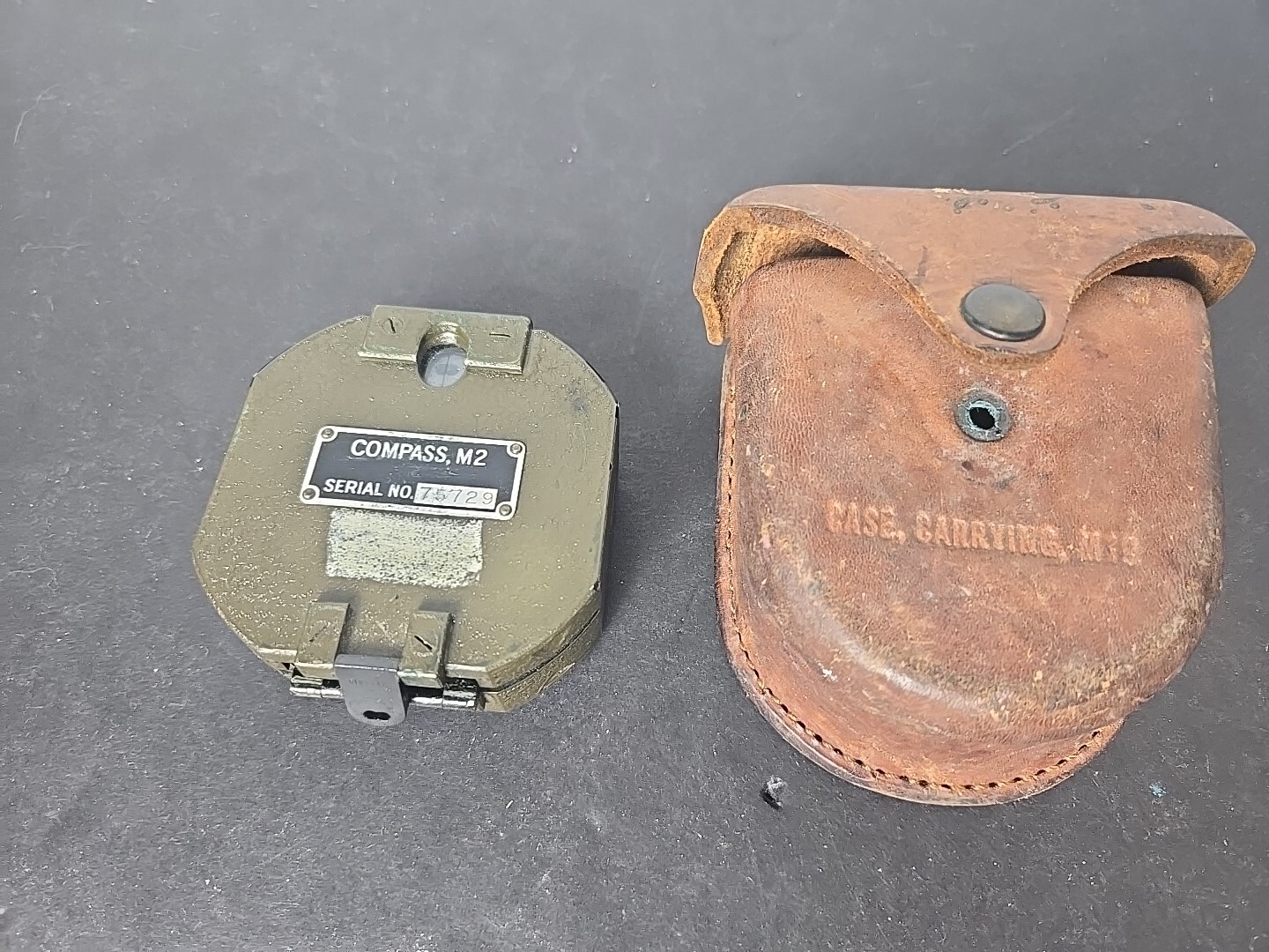 U.S. M2 COMPASS ORIGINAL with M19 Leather Carrying Case eBay