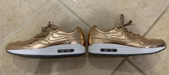 NIKE AIR MAX 1 GOLD NIKE ID bronze copper rose gold US size 9 The Nike Air Max 1 Ultra Flyknit Is Now On NIKEiD