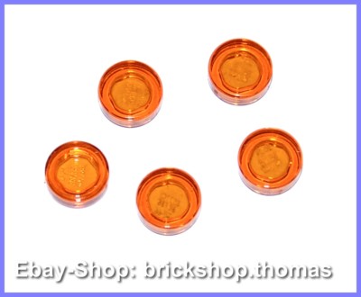 Lego 5 x Rundfliese transparent orange - 98138 - Tile Trans-Orange - NEU / NEW