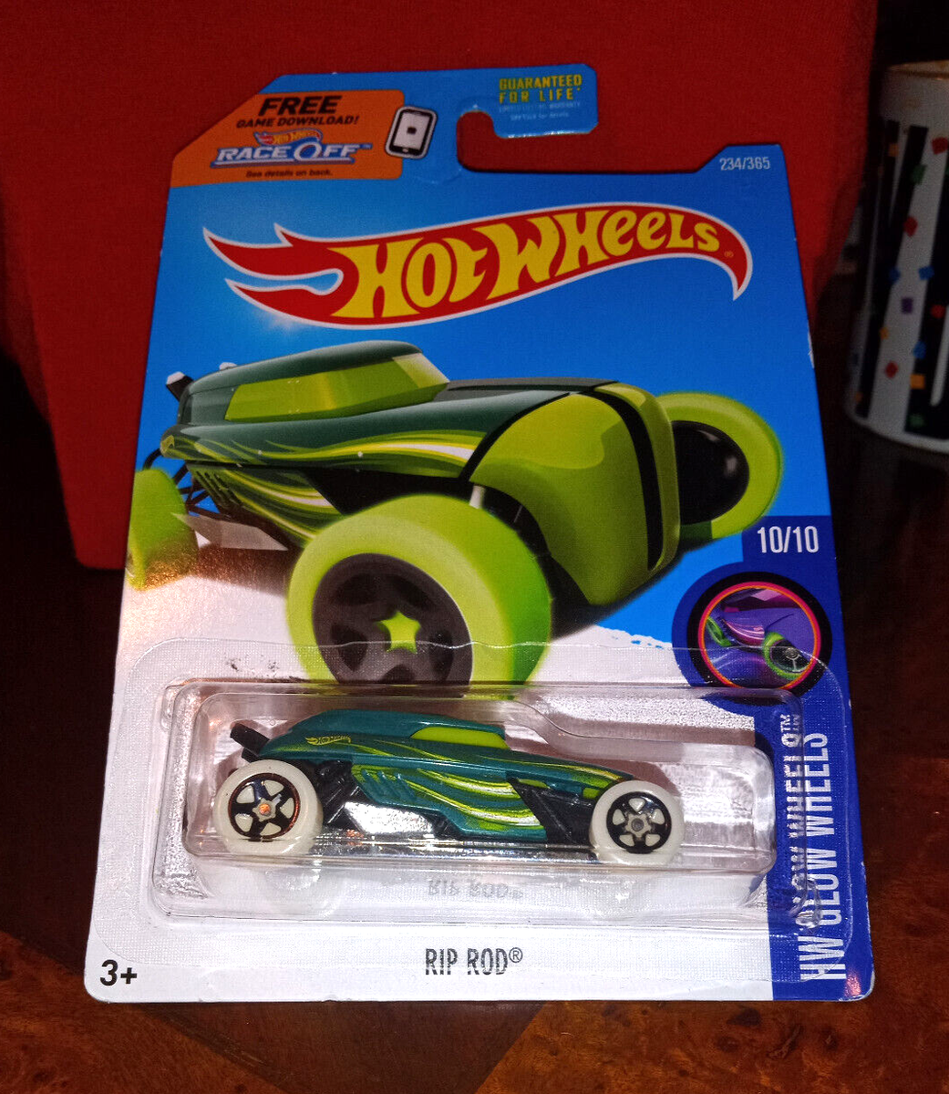 2015 Hot Wheels HW Glow Wheels RIP ROD 10/10 Rare Green Diecast 234/365