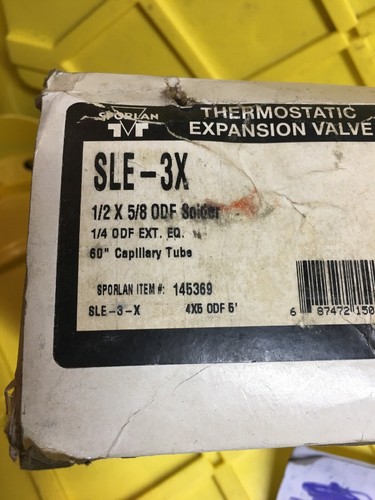 Válvula de expansión termostática Sporlan 145369 SLE-3-X, 1/2"" X5/8"" soldadura ODF, nueva - Imagen 2 de 8