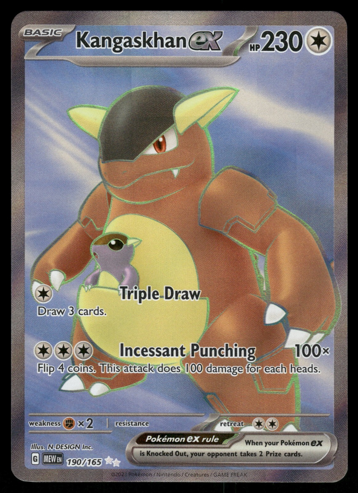 Kangaskhan ex Full Art NM 190/165 Scarlet & Violet 151 Pokemon Card