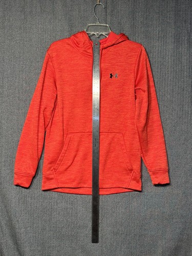 Under Armour Hoodie Womens Size Small Long Sleeve Orange Red Hooded Sweatshirt - Picture 3 of 14