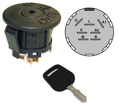IGNITION KEY SWITCH fits John Deere LA165 LA175 S240 X110 X120 X125 Lawn Mowers IGNITION KEY SWITCH fits John Deere LA165 LA175 S240 X110 X120 X125 Lawn Mowers