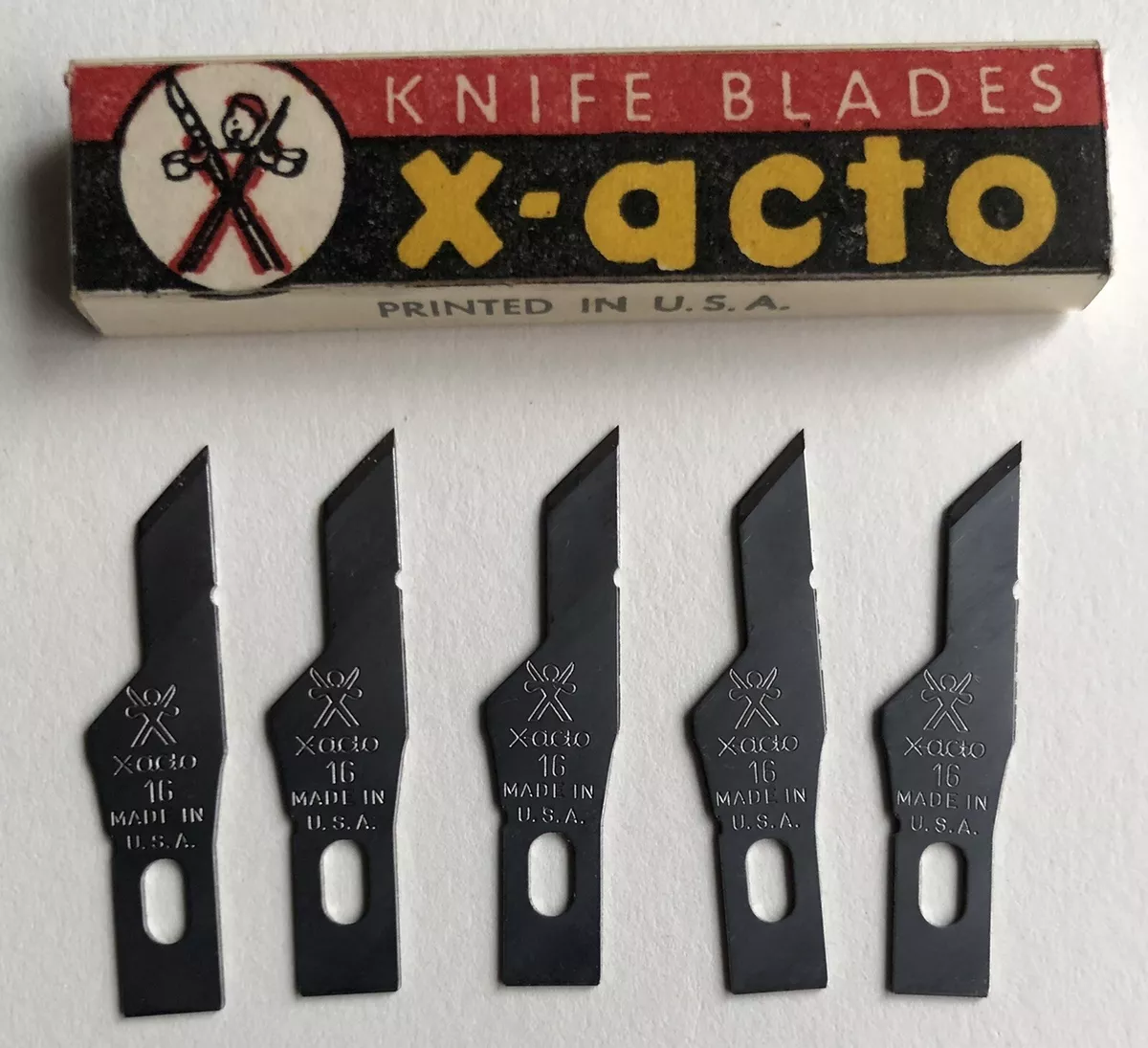 Vintage X-ACTO No. 16 Knife Blade NOS 5 Pack Original Packaging USA