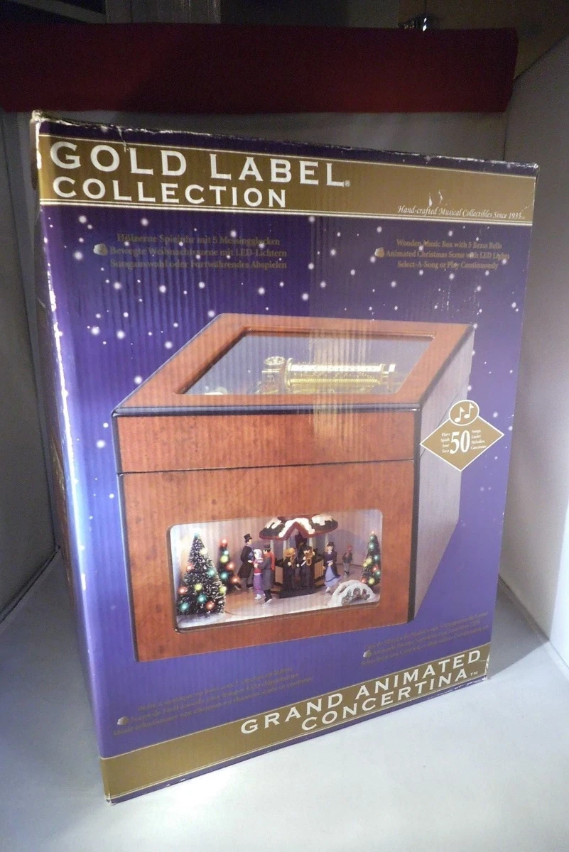 NEW RARE MR CHRISTMAS GRAND ANIMATED CONCERTINA MUSIC BOX 25 CAROLS 25 CLASSICS