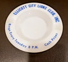 Ellicott City Lion's Club Inc. Vintage Bingo Cash Prizes Milk Glass Ashtray Wht