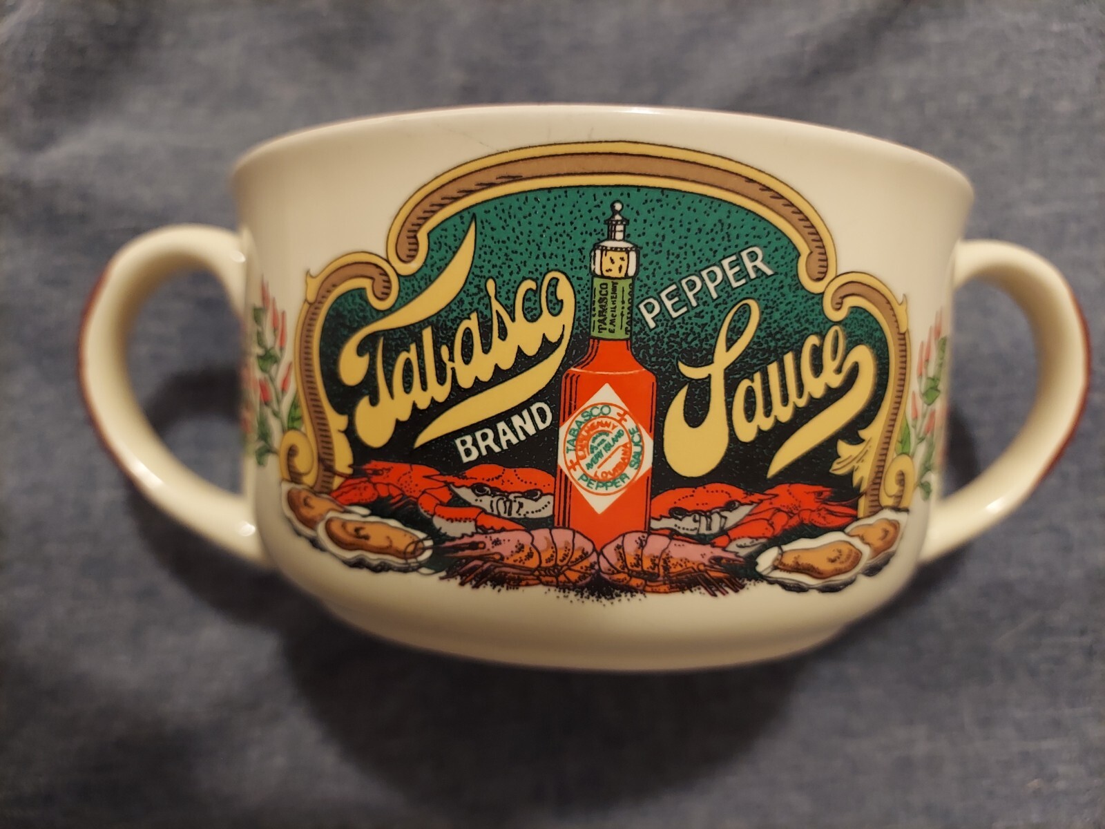 Tabasco Stoneware Pepper Sauce McIlhenny Soup Seafood Gumbo 4 Set Bowls Vintage. eBay