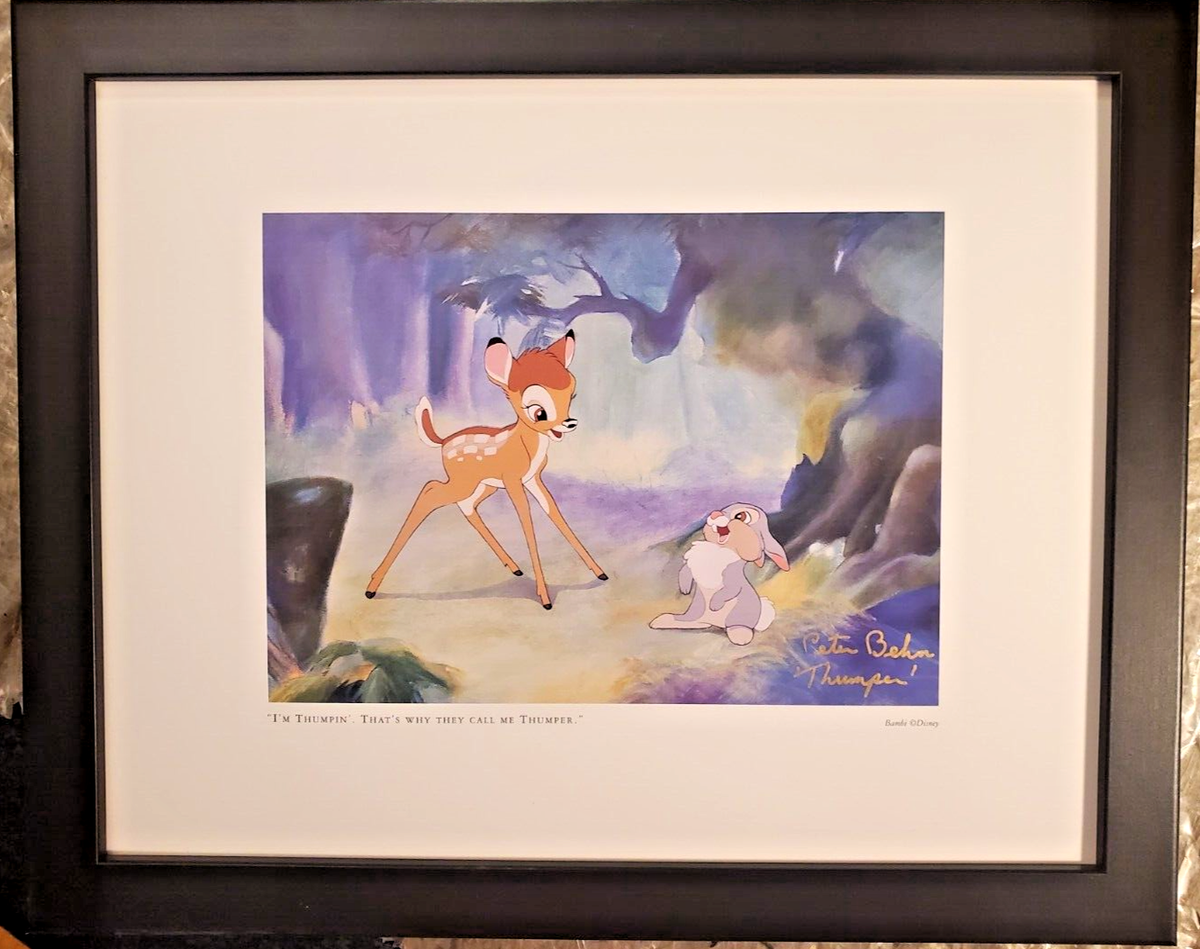 💚 Peter Behn Voice Thumper Hand Signed GOLD Bambi 1942 Disney