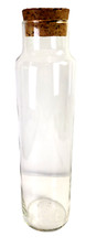 Vintage 13.5" Round Clear Glass Jar With Cork Lid Many Uses