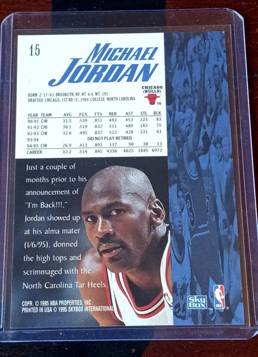 1995-96 Skybox Premium Michael Jordan #15 ERROR TOTAL CAREER