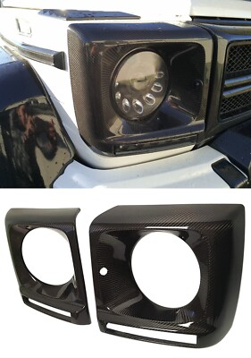 G Wagon Carbon Fiber Headlights Covers fit G-Class W463 G63 G55 G500 till 2018