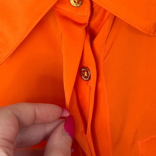 Lauren Ralph Lauren Women Orange Blouse Long Sleeve Button Up Sz 1X NEW TAG - Picture 5 of 9