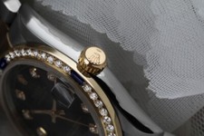 Rolex Datejust 31 mm Black Diamond Dial Sapphire & Diamond Two Tone Watch 5