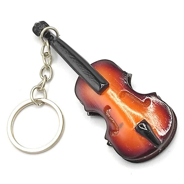 VIOLON PORTE CLÉ en BOIS FAIT MAIN Instrument Musique Classique Cordes Orchestre - Photo 3/4