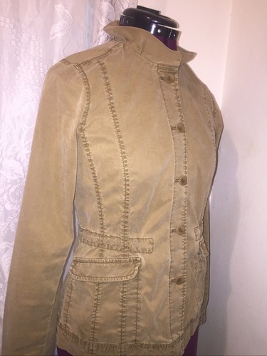 Eileen Fisher Jacket Shirt Full Button Down Kaki Long Sleeve Womens Size Petite - 第 3/11 張圖片