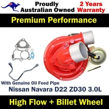 Turbo Pros GEN1 High Flow Turbo+Oil Feed Pipe For Nissan Navara D22 ZD30 3.0L