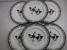 Royal Stafford 11" Dinner Plates With Rooster & Chickens Design Set Of 6