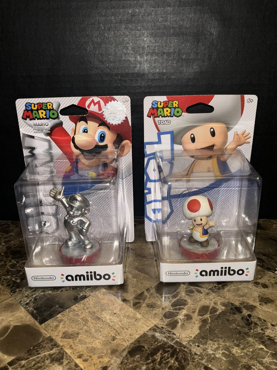 Nintendo, Amiibo Toad & Super Mario - Silver Mario Edition
