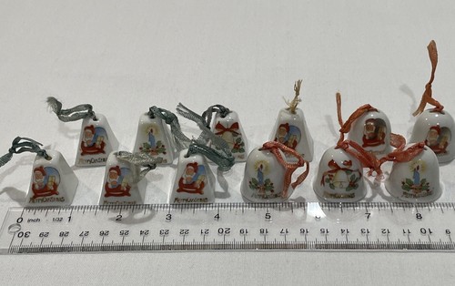 VTG 1950’s PORCELAIN BELL ORNAMENT ”MERRY CHRISTMAS” SANTA/CANDLE MADE IN JAPAN - Picture 13 of 19