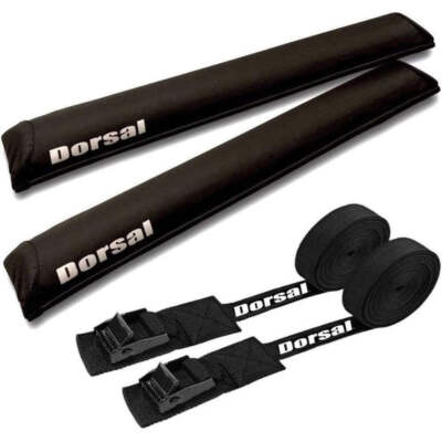 DORSAL Sunguard (No Fade) Aero Roof Rack Pads and 15 ft Straps - Pack of 4 for C