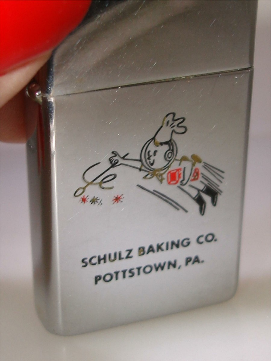 VINTAGE 1950'S ZIPPO LIGHTER PAT. #2517191 SCHULTZ BAKING CO