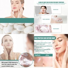 US 2 Pack Silk Goat Milk Handmade Soap Deep Cleaning Repair Skin Moisturizing